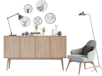 北欧实木玄关柜边柜休闲椅子