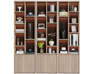 现代下部带柜门的装饰柜