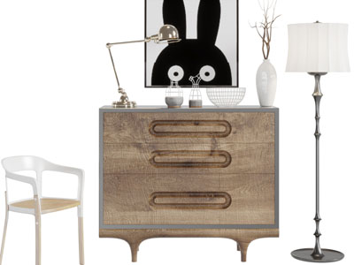 后现代实木玄关柜边柜