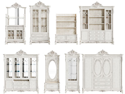 欧式衣柜边柜装饰柜3d模型 欧式衣柜边柜装饰柜