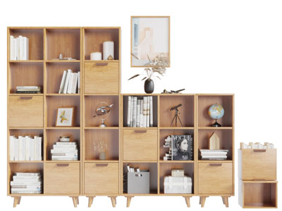 北欧实木错层收纳装饰柜