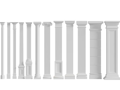 欧式白色方形圆形罗马柱子