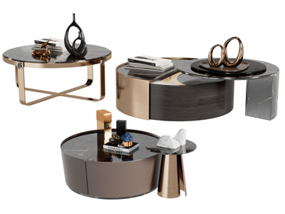 现代圆形茶几3d模型 现代圆形茶几