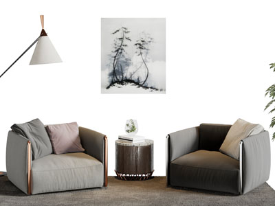 现代布艺单人沙发3d模型 现代布艺单人沙发