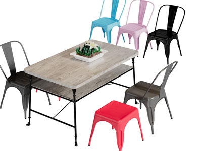 后现代实木餐桌椅组合