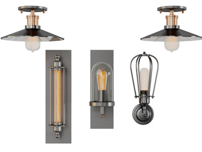 工业风金属吸顶灯壁灯