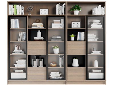 现代开放式装饰书柜