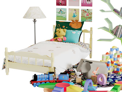 北欧实木儿童床积木玩具