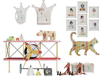 北欧儿童积木玩具收纳装饰架