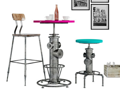 工业风吧桌吧椅组合
