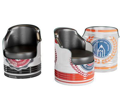 工业风油桶造型的单人沙发3d模型 工业风油桶造型的单人沙发