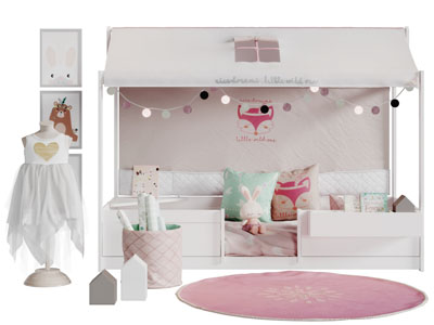 现代房屋造型的儿童床