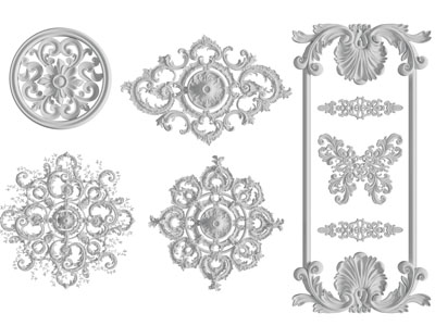 欧式雕花灯盘装饰构件