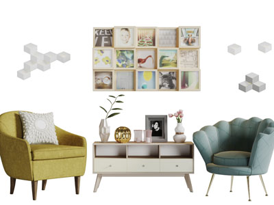 现代边柜单人沙发3d模型 现代边柜单人沙发