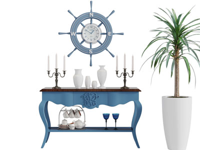 地中海端景台盆栽植物3d模型 地中海端景台盆栽植物