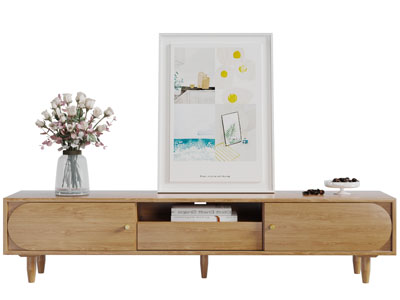 北欧实木电视柜装饰画