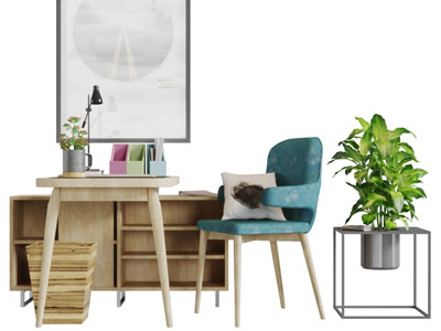 北欧书桌椅组合