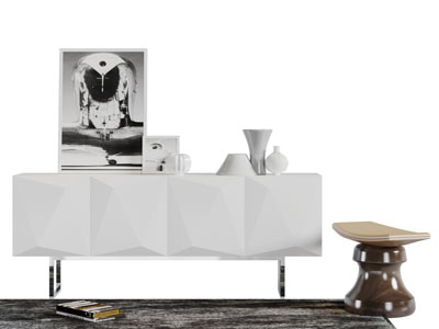 后现代白色电视柜