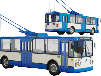 现代公共汽车电车