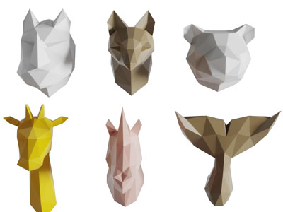 现代几何卡通动物墙饰挂件