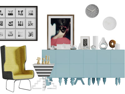 现代玄关柜边柜休闲单人沙发