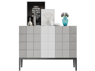 现代方格纹理柜门玄关柜边柜