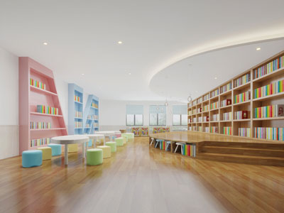 现代幼儿园图书馆阅览室