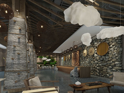 新中式大堂前台接待区