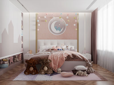 现代儿童房女儿房卧室