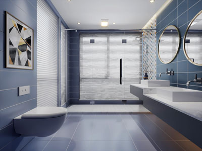 现代洗手间卫浴间淋浴房