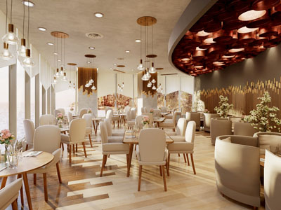 现代饭店餐馆就餐区