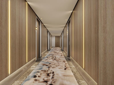 现代酒店客房走廊过道