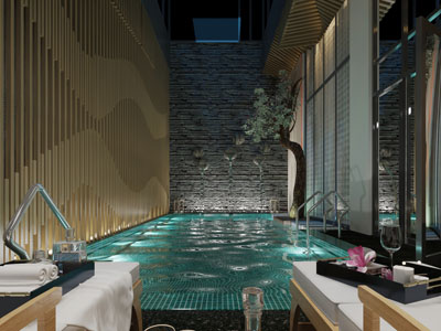 新中式会所spa洗浴中心游泳池