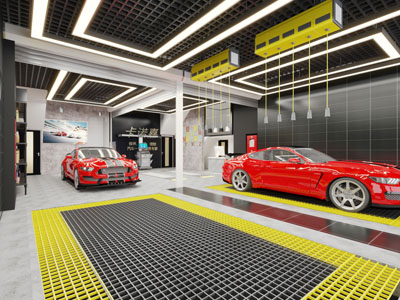 工业风汽车美容维修店