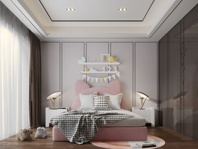 现代儿童房女儿房卧室
