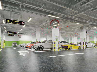 工业风地下停车场