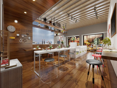 现代轻奢饭店餐馆就餐区