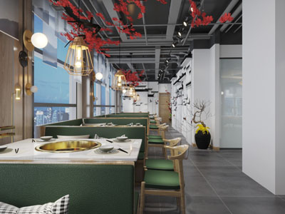 现代饭店餐馆火锅店3d模型 现代饭店餐馆火锅店