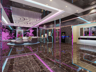 后现代KTV大堂前台接待区