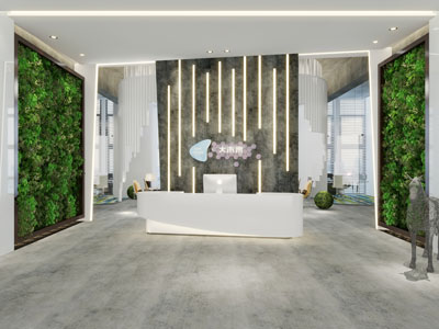 现代公司大堂前台接待区