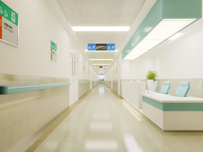 现代医院病房走廊过道