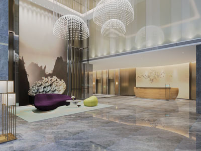 现代大堂前台接待区