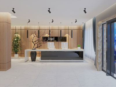 现代大堂前台接待区