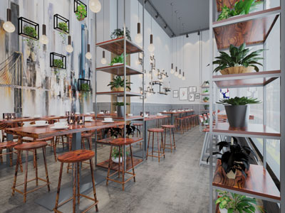 工业风饭店餐馆就餐区