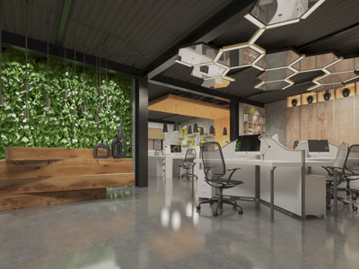 工业风公共办公区