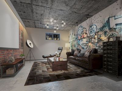 工业风影音室视听室