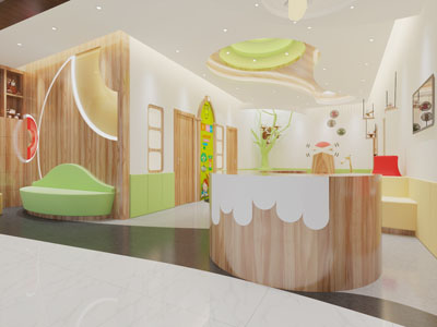 现代幼儿活动教室前台接待区