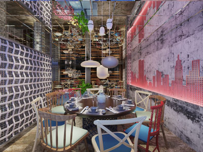 工业风饭店餐馆就餐区