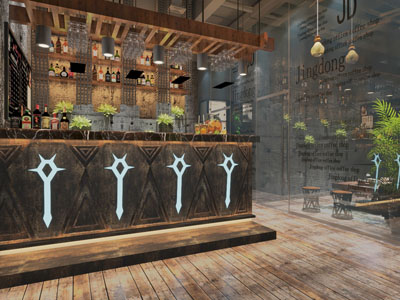 工业风酒吧前台