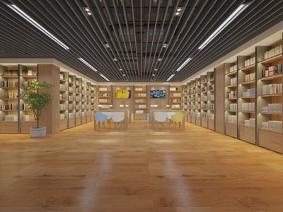 现代书吧图书馆阅览室